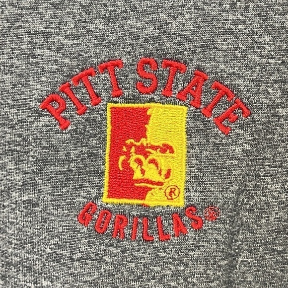 Pitt State Men’s Golf Polo Gray Embroidered Gorilla Logo Size Large Holloway - Picture 4 of 12